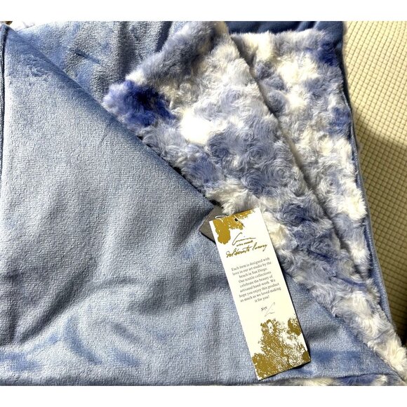 Aviva Stanoff  Blue White Painted Sky Blanket 2 Pillow Set, Super Soft, NWT, MSR - Picture 4 of 10